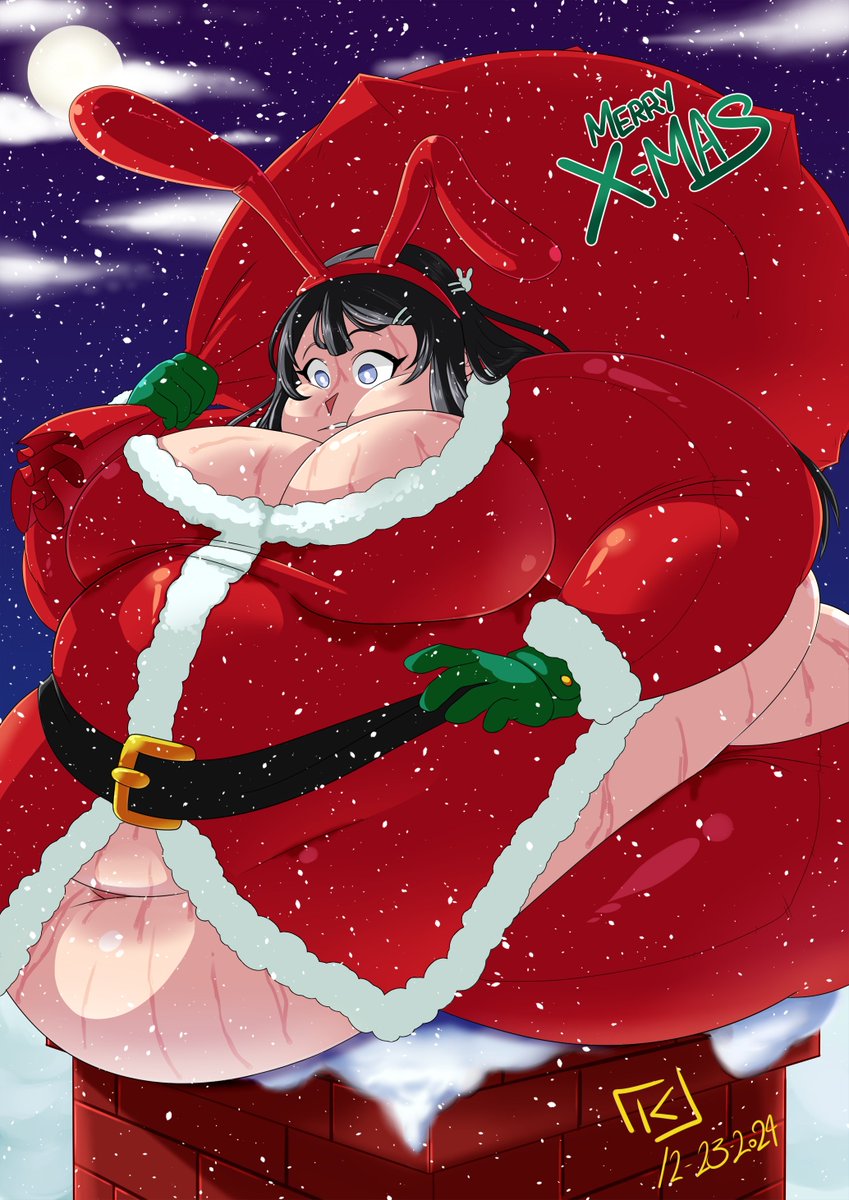 Christmas YCH for:

- <a href="/Ryoooiiiii/">Ryo</a> 
- <a href="/BlobbyBunnyGirl/">BlobbyBunnyGirl (Comms CLOSED! 6/6)</a> 

Thank you very much for participating and have a wonderful Christmas! ❤️❤️ >w<

#YCH #commisionsopen #Christmas #MerryChristmas #weightgain #bigbelly