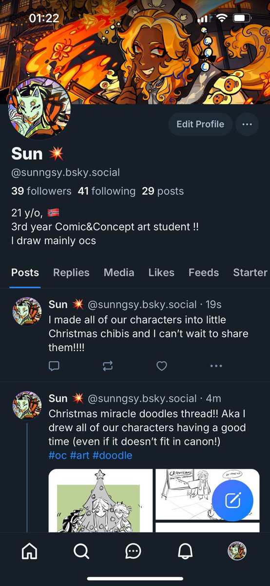 Hi! I’m gonna be way more active on bluesky, so I’ll be reachable there, and insta! Please follow me there if you’d like to see my art and stuff going forward! 
#bsky 
bsky.app/profile/sunngs…