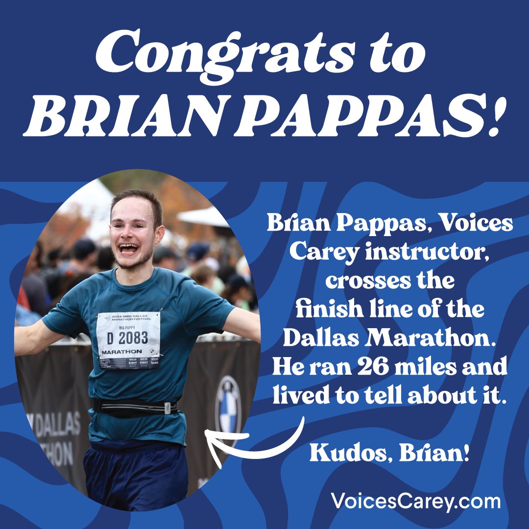 Did you know Voices Carey staff <a href="/PappasVoiceOver/">Brian Pappas</a> did an AMAZING job at the Dallas Marathon last week? 🏃

Kudos, Brian! 👏