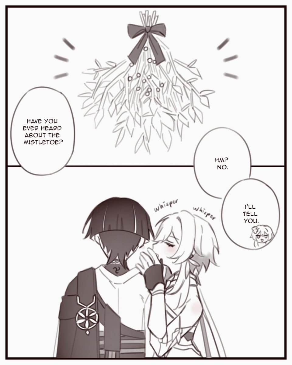 ayanime_aya's tweet photo. “Under The Mistletoe”🌿
my early gift to yall and merry christmas (eve) 
#scaralumi #wanlumi https://t.co/j5Yo1I32TU