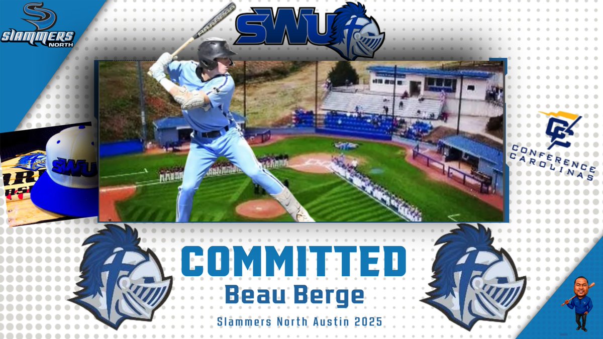 Tony Gilio (@tonygilio) on Twitter photo CONGRATULATIONS to <a href="/beau_berge/">Beau Berge</a>
on his verbal commitment to <a href="/SWUBaseball/">Southern Wesleyan Baseball</a>
⚔️ Armor Up | #teamswu | #weareone ⚔️
#LeadingTheWay <a href="/ConfCarolinas/">Conference Carolinas</a>
<a href="/NCAADII/">NCAA Division II</a> #conferencecarolinas #armorup
Slammers Austin 2025 #SlammersFamily
<a href="/RichardUAustin/">Slammers Austin</a> #SlammersAustin
<a href="/SlammersNorth/">Slammers North</a> CONGRATULATIONS to <a href="/beau_berge/">Beau Berge</a>
on his verbal commitment to <a href="/SWUBaseball/">Southern Wesleyan Baseball</a>
⚔️ Armor Up | #teamswu | #weareone ⚔️
#LeadingTheWay <a href="/ConfCarolinas/">Conference Carolinas</a>
<a href="/NCAADII/">NCAA Division II</a> #conferencecarolinas #armorup
Slammers Austin 2025 #SlammersFamily
<a href="/RichardUAustin/">Slammers Austin</a> #SlammersAustin
<a href="/SlammersNorth/">Slammers North</a>
