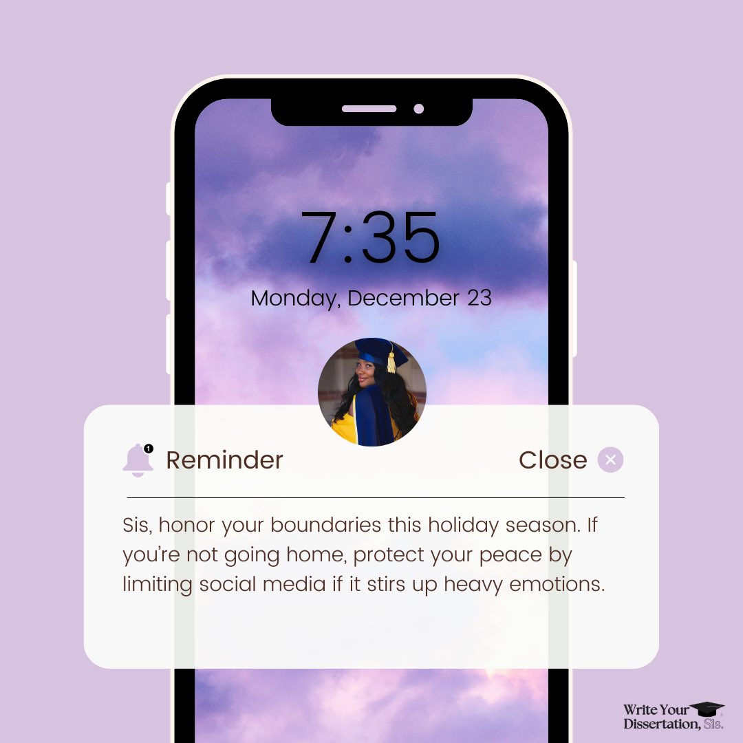 Reminder: Sis, if you’re not going home, honor your boundaries. Protect your peace and limit social media if it feels heavy. 💜

#Boundaries