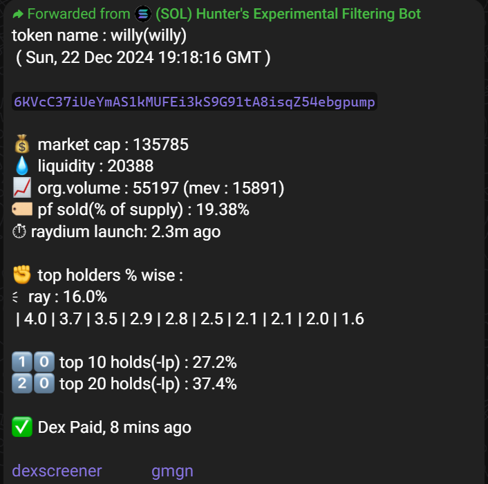 thehunterbaker's tweet photo. decent catches by the bot on a meh day

$derp $willy $dru $bless $noo #trenchAI #faggotino $neur $burnt #phantomC #l24AI #moomanao $dou $choruz $donut $folder $yui $lua $snap $alien $nou $juggs $avatar etc.. 

check more bot updates : https://t.co/EAEvgXXsRK

not financial advice https://t.co/Z4M5o10Zrz