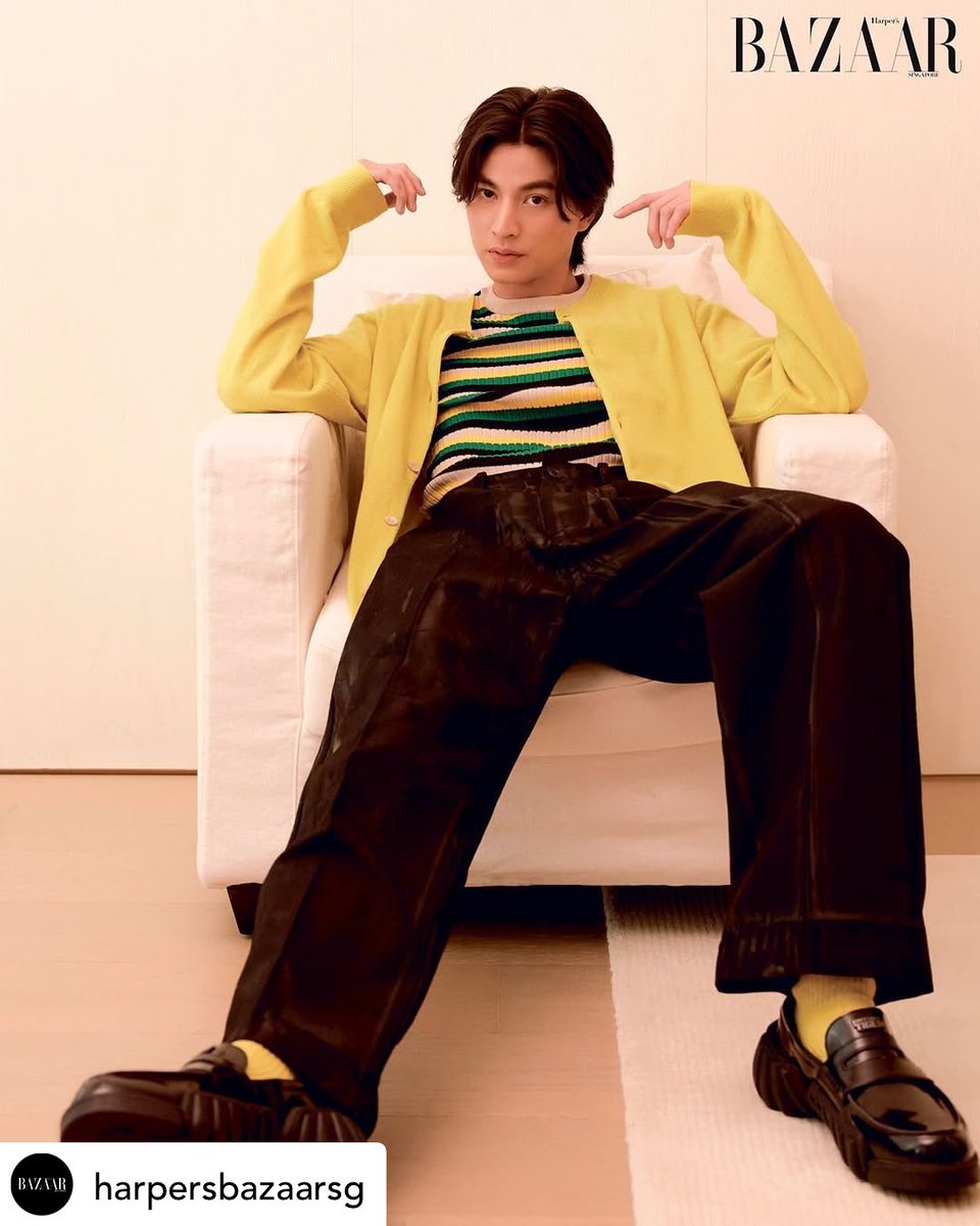 OnitsukaTiger's tweet photo. Gulf (@gulfkanawut) wears AW24 yellow collection for Harper’s BAZAAR Singapore.
#OnitsukaTigerAW24 https://t.co/H8RFnNHxMC