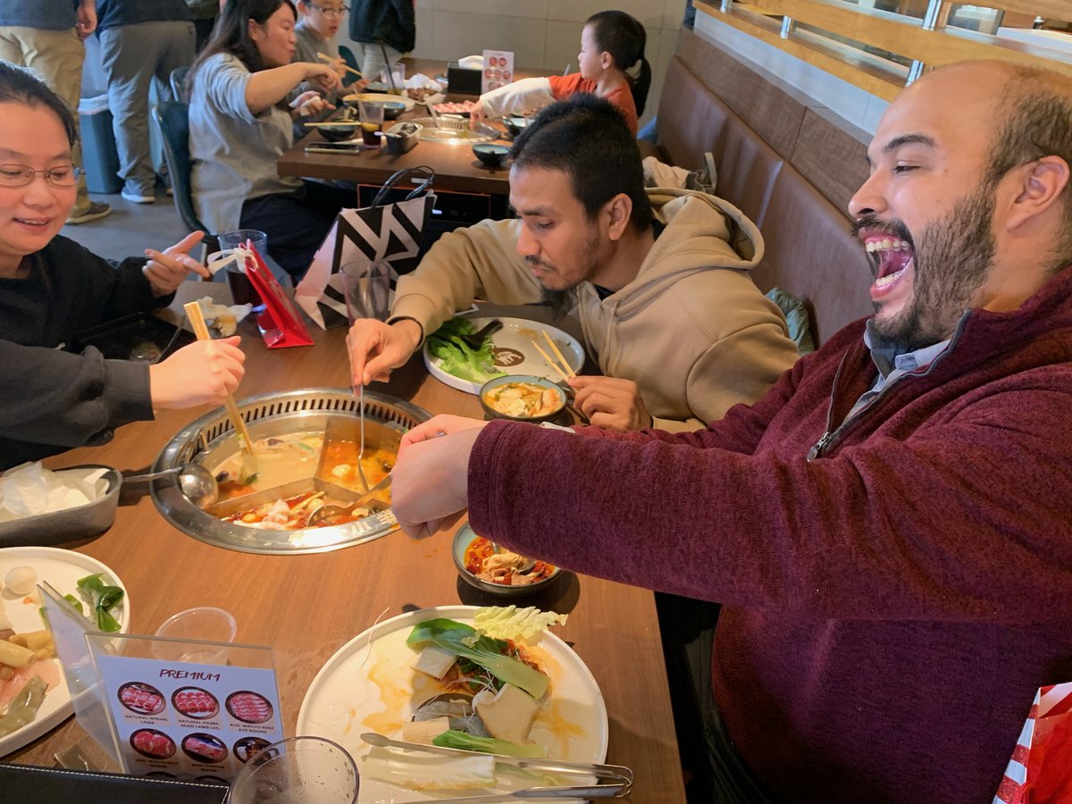 It was a great lab lunch with <a href="/AlexShcheglovit/">Alex Shcheglovitov 🇺🇦</a> and lab mates at happy lamb hot pot!
<a href="/shcheglovitov/">Shcheglovitov Lab</a> 
#HAPPYHOLIDAYS