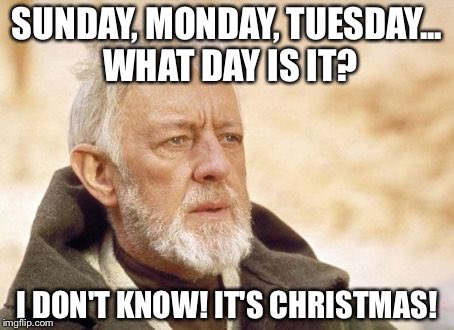 I am so confused with what day it is! I had a Christmas Day, followed by a Christmas Eve, and another Christmas Day. Today feels like it should be Boxing Day but it’s Christmas Eve, then Christmas Day and Boxing Day! 🤯😂