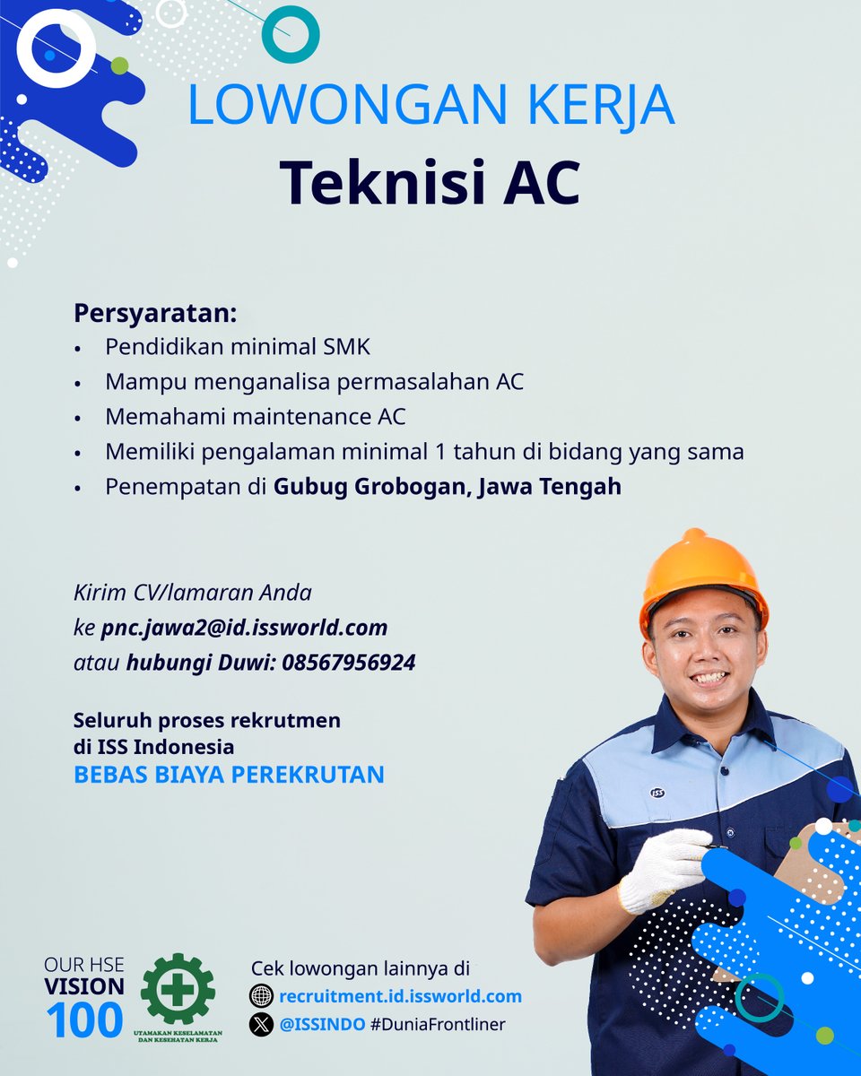 Menjelang tahun baru, mimin mau share beberapa informasi lowongan pekerjaan nih buat kamu. Bagi kamu yang berlokasi di Banyumas, Sidoarjo, dan Grobogan, yuk pelajari lebih detail mengenai kriterianya!