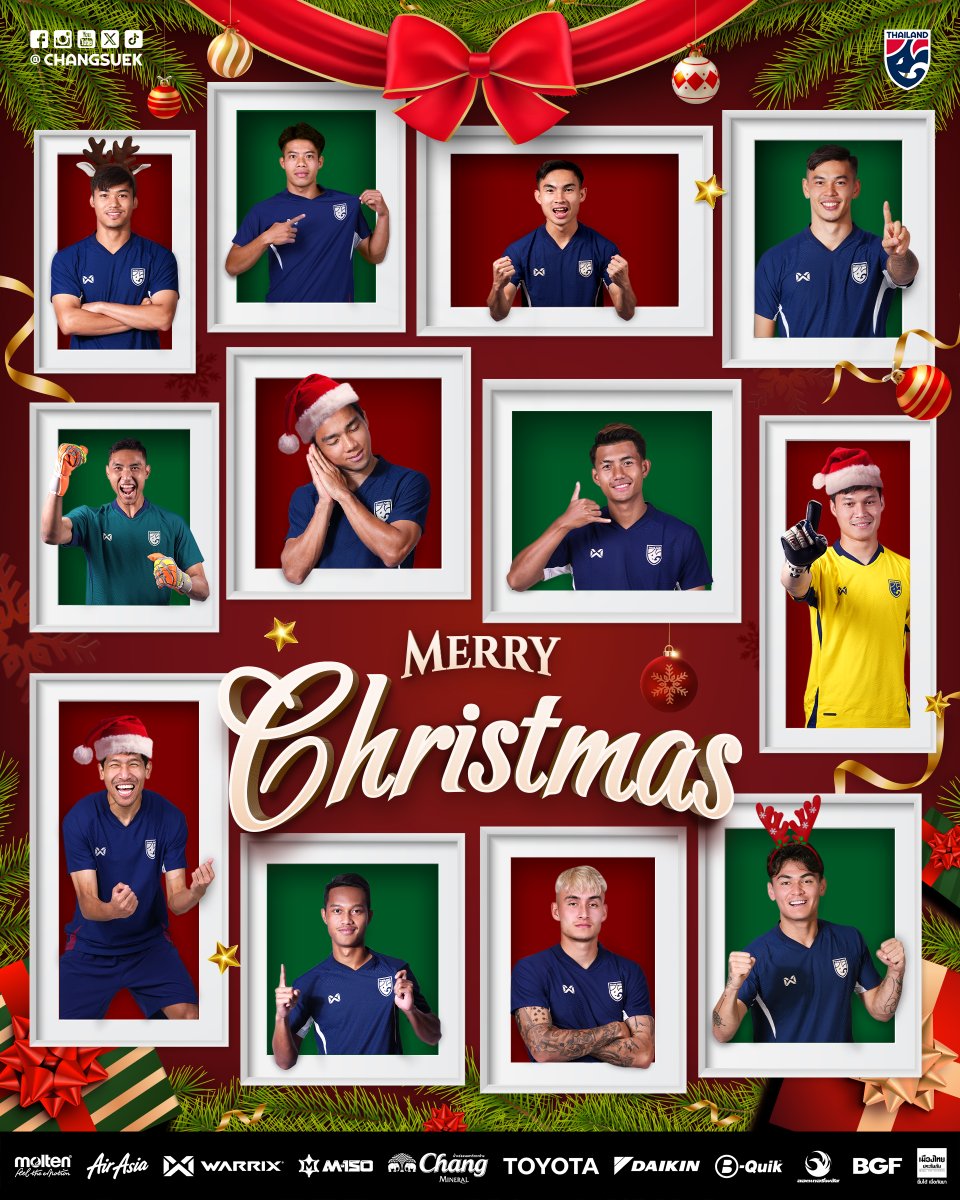 Changsuek_TH's tweet image. 🎅 ℳℯ𝓇𝓇𝓎 𝒞𝒽𝓇𝒾𝓈𝓉𝓂𝒶𝓈 from everyone at the #Changsuek! 🎄

สุขสันต์วันคริสต์มาส แด่แฟนบอลช้างศึก 🇹🇭 ทุกท่าน ☃️❄️

🎁 ไม่ต้องการหรอกของขวัญจากซานต้า เพราะสิ่งที่มีค่าคือ #แฟนช้างศึก ทุกคน 😜

#ช้างศึก #ทีมชาติไทย #MerryChristmas2024 #คริสต์มาส2024