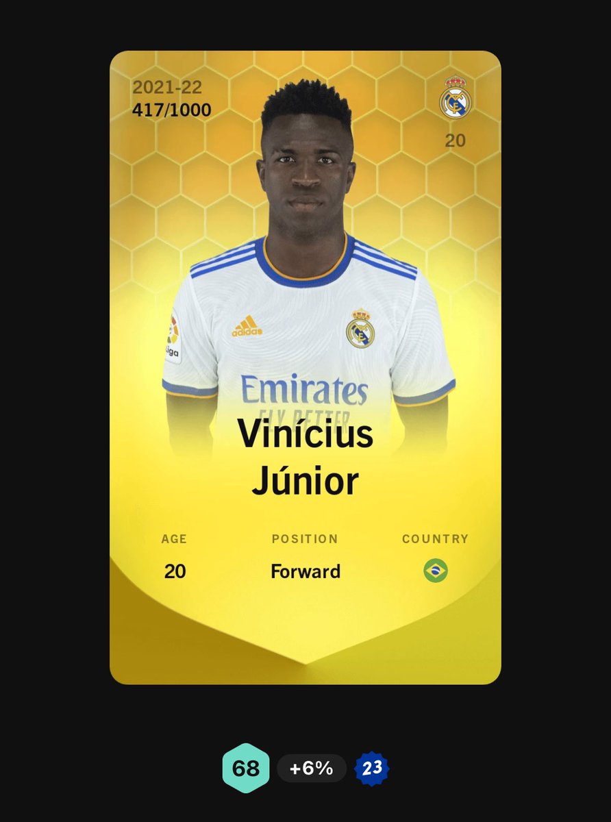 JOYEUX RÉVEILLON DE NOËL 🎅🏼 

🎄 Jour 24 et dernière case du calendrier de l’Avent presented by Jobznt23 🎁

J’espère que vous avez apprécié les giveaways proposés pendant ce mois de décembre.

Pour le clôturer, cadeau de ZINZIN 🔥 

Je vous fais gagner Viniiiiii Jr 🇧🇷 

Pour