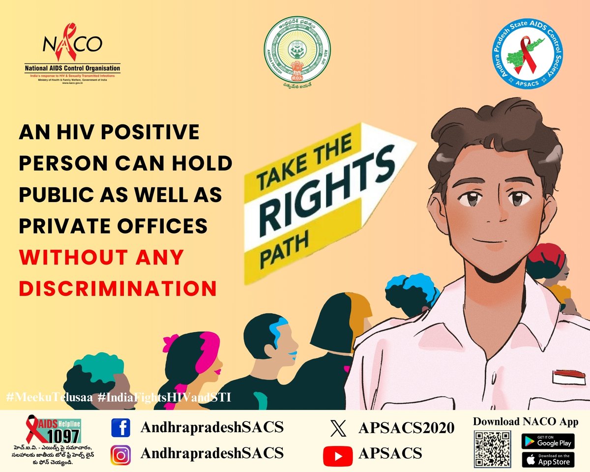 APSACS2020's tweet photo. World AIDS Day 2024 TAKE THE RIGHTS PATH
#APSACS #MeekuTelusa #IndiaFightsHIVandSTI #AIDS #AIDSFreeIndia #healthyindia #HIVFreeIndia #FightAgainstAIDS #children #hospital #sexuallytransmitteddiseases #indian #AndhraPradesh #health #Naco #healthcare #caresupportcenters #newpost https://t.co/buRiI2RcRo