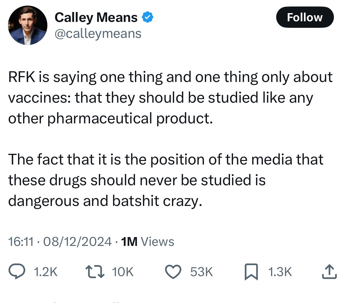 DrNeilStone's tweet photo. Ah yes RFK Jr "just wants vaccines to be studied" 

Because vaccines have famously  never been studied.

Just rolled out..just like that..with no study. And the media say yes they should never be studied.

If you search the literature you will find no studies of vaccines!

MAHA https://t.co/HG06VTHEam