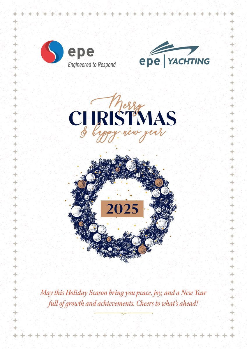 Wishing you a very merry Christmas and a happy New Year  from EPE! 🎄 

#epe #epeyachting  #merrychristmas #happyholidays #happynewyear #2025