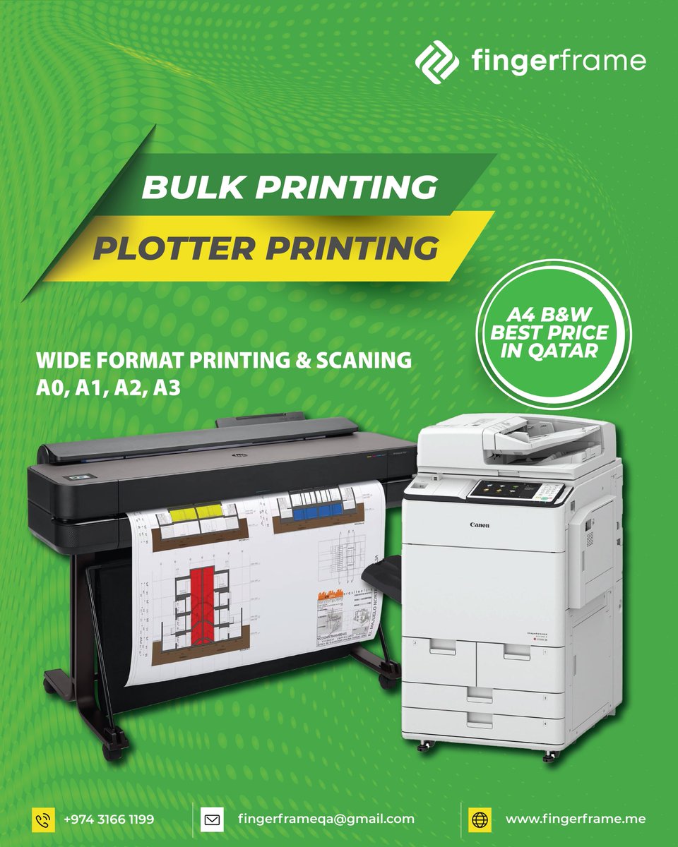 fingerframe_me's tweet image. Bulk A4 printing and plotter printing "BEST PRICE IN QATAR" . . . WhatsApp: +974 3166 1199 Mail: fingerframeqa@gmail.com Website: fingerframe.me  #fingerframe #fftag #qatar #doha  #fftagqatar#a4printing #qatarprinting #plotter #plotterprinting #plotterprintingqatar
