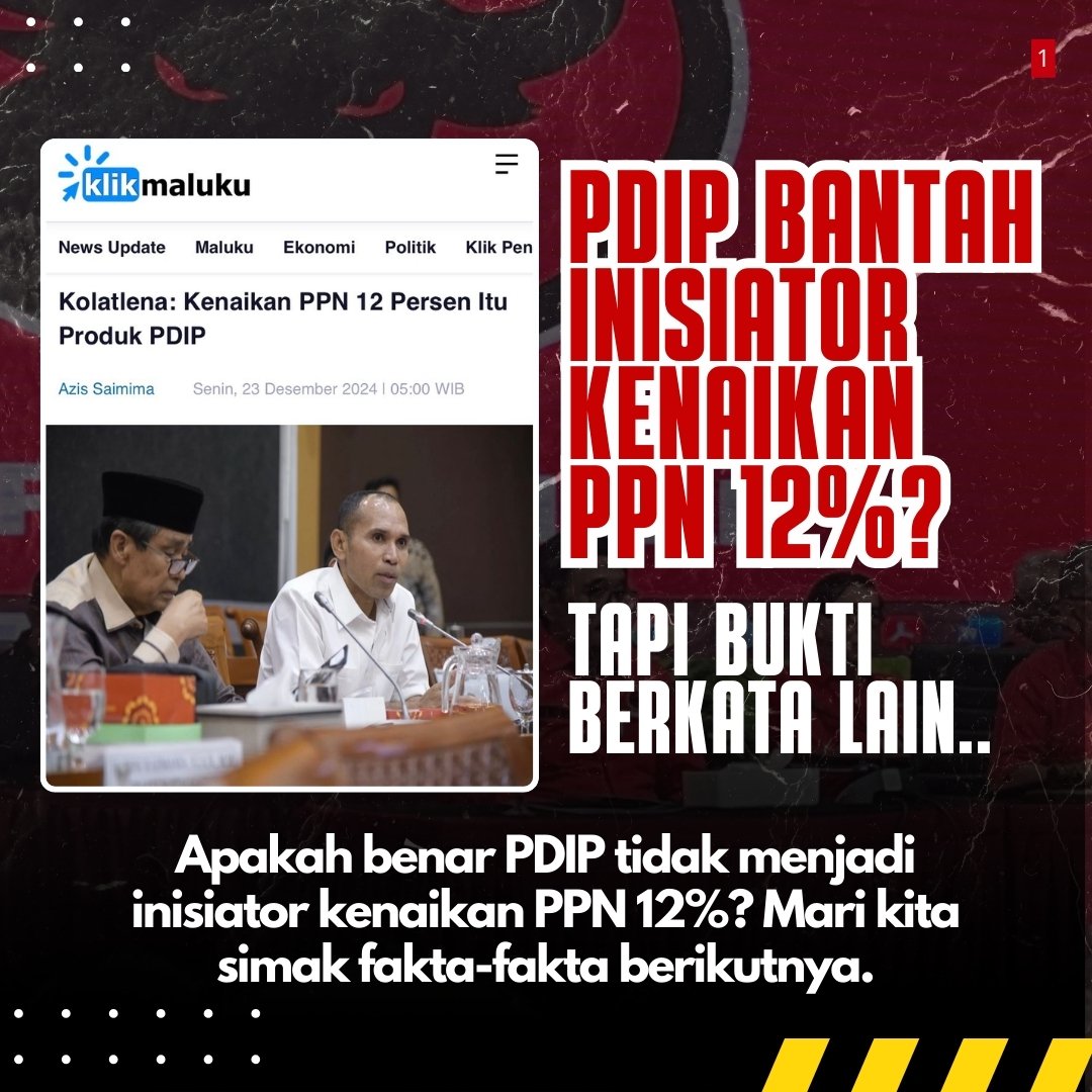 Kau yang memulai kau yang mengingkari🫢, gara2 PDIP yg nginisiasi PPN 12% dan Fraksi yg terbanyak PDIP. Bahkan Ketua Panjapun PDIP. Trus cari kambing hitam, Presiden Prabowo yg disalahkan? Macam manalah kau PDIP 🫢
#BersamaPresiden #DaruratAduDomba