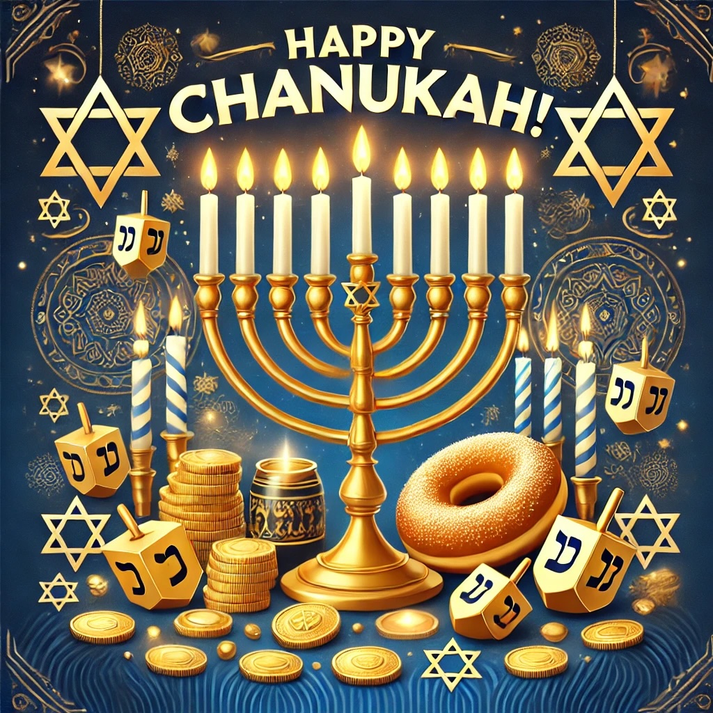 🕎 Happy Chanukah! 🌟

May the lights of the menorah inspire hope, faith, and kindness. Let’s keep bringing light into the world—one candle at a time.

Wishing you a joyful and bright Chanukah! ✨ #HappyChanukah #FestivalOfLights #SpreadTheLight