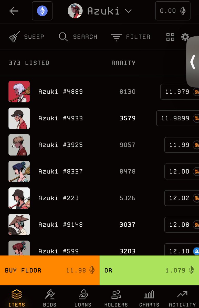 ❗️<a href="/Azuki/">Azuki</a> seeing 📈 momentum❗️
👉 5 sales in 10min
👉 9 sales in 2hrs
👉 fp up from 11.6 👉 11.99

IKZ! ⛩️