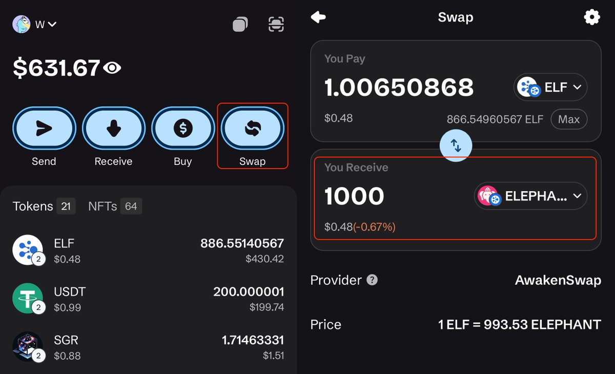 long time no see and here's the alpha:  

you can now use the latest Portkey Wallet to swap $ELEPHANT directly!   

1️⃣ Go to Swap on the wallet homepage
2️⃣ Select the token
3️⃣ Enter the amount &amp; BOOM – done 💥

Easy, smooth, and ready for the run.  

Long live the elephant 🐘!