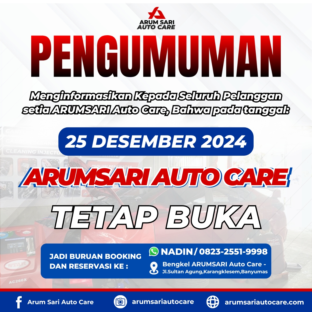 arumsariautocar's tweet image. 📢 PENGUMUMAN!

Jangan ragu untuk booking dan reservasi sekarang juga melalui WhatsApp di 0823-2551-9998. Kami siap melayani Anda dengan sepenuh hati! 💯

#PengumumanBengkel #ArumsariAutoCare #ServisMobil #BengkelTerpercaya #LayananMobil