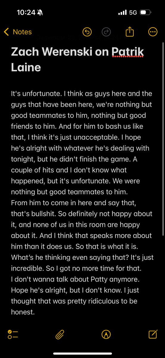 Full comments from Zach Werenski on Patrik Laine. #CBJ