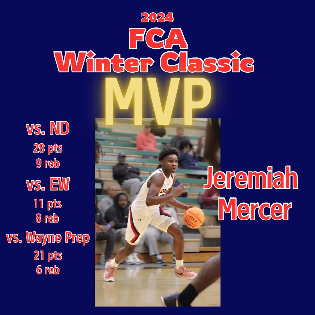 WCDS Basketball (@wcdsbasketball) on Twitter photo 🏆 Tournament MVP 🏆
<a href="/JeremiahMe34170/">jeremiah mercer</a> was named tournament MVP, averaging 20 pts and 7.7 reb! 🏆 Tournament MVP 🏆
<a href="/JeremiahMe34170/">jeremiah mercer</a> was named tournament MVP, averaging 20 pts and 7.7 reb!