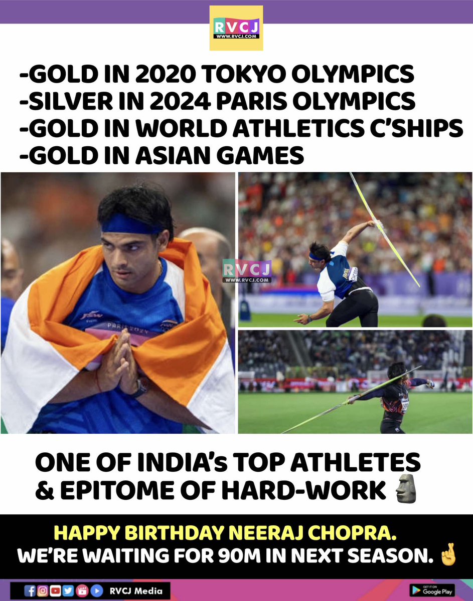 RVCJ_FB's tweet photo. Happy Birthday Neeraj Chopra!🐐❤️🎂 https://t.co/kI38fsycvk