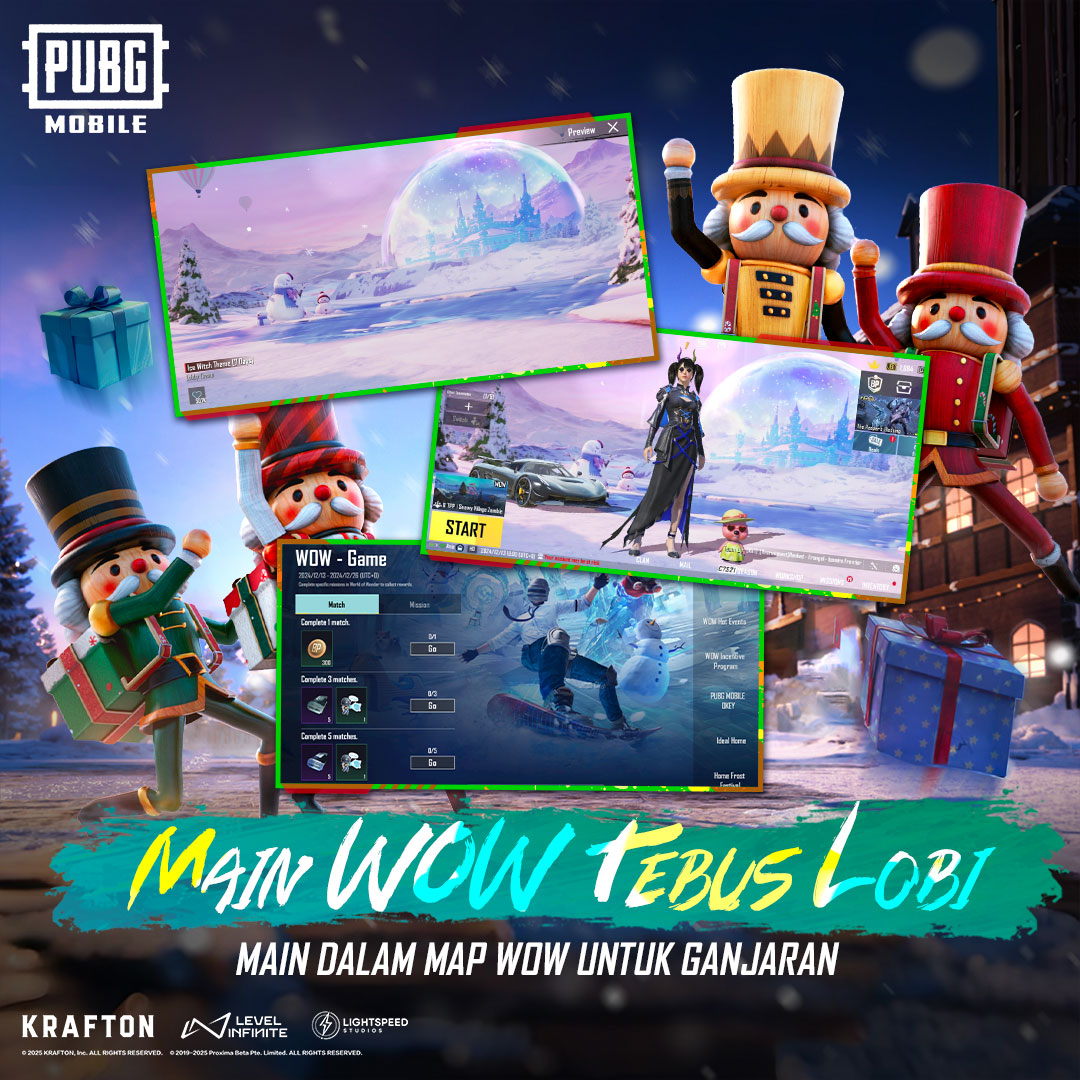 PUBGMMYOfficial's tweet photo. Teringin untuk sambut musim sejuk dengan lobi bertema baharu? ❄

Masanya untuk lengkapkan semua misi dalam acara WOW ini. Malah, anda berpeluang untuk dapat lebih banyak ganjaran! 🎁

 https://t.co/cbes83lBFJ 

#PUBGMOBILE #PUBGMOBILEMY #PUBGM350 #PUBGMWOW #PUBGMWOW350 https://t.co/uoPeZaYbaE