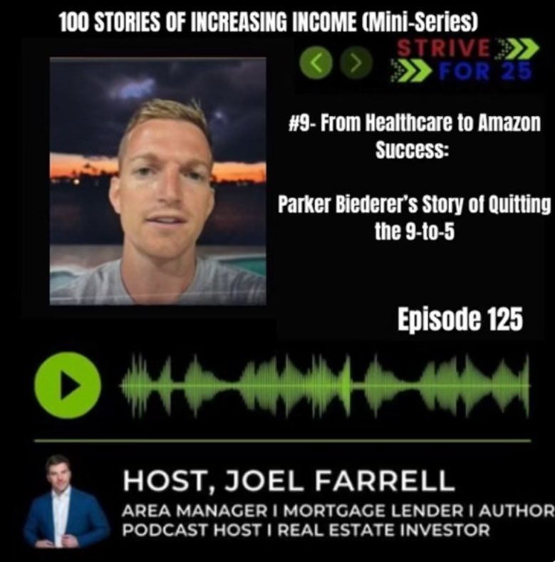 joelfarrellreal's tweet photo. π¨ New Episode Alert! π¨
From healthcare to Amazon success! ππΌ In Ep. 9 of Strive for 25 Mini-Series, β100 Stories of Increasing Income,β Parker Biederer shares how he launched an Amazon biz in Fall β23 & scaled it to quit his 9-to-5 by Spring β24.
#StriveFor25 #AmazonBusiness #IncomeGrowth. @parkerbiederer
Check out the full episode with the link belowβ¬οΈβ¬οΈ