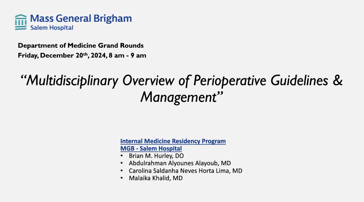 Ending the year presenting grand rounds.