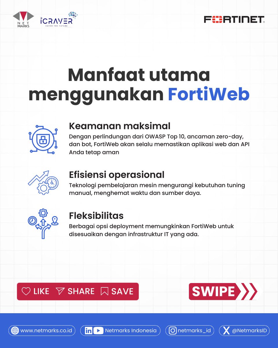 NetmarksID's tweet image. 🛡️ Kenalan dengan FortiWeb: Proteksi Website Maksimal! 🛡️
FortiWeb adalah solusi canggih untuk melindungi aplikasi web dan API dari ancaman siber.
Siap tingkatkan keamanan website Anda? 
Yuk, pelajari lebih lanjut! 🚀
#CyberSecurity  #WebApplicationFirewall #DataProtection