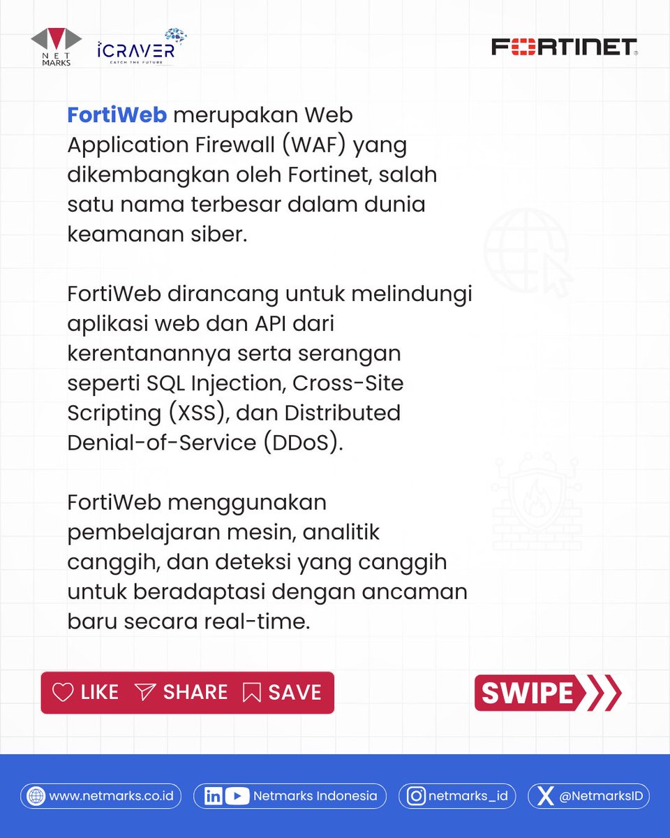 NetmarksID's tweet image. 🛡️ Kenalan dengan FortiWeb: Proteksi Website Maksimal! 🛡️
FortiWeb adalah solusi canggih untuk melindungi aplikasi web dan API dari ancaman siber.
Siap tingkatkan keamanan website Anda? 
Yuk, pelajari lebih lanjut! 🚀
#CyberSecurity  #WebApplicationFirewall #DataProtection