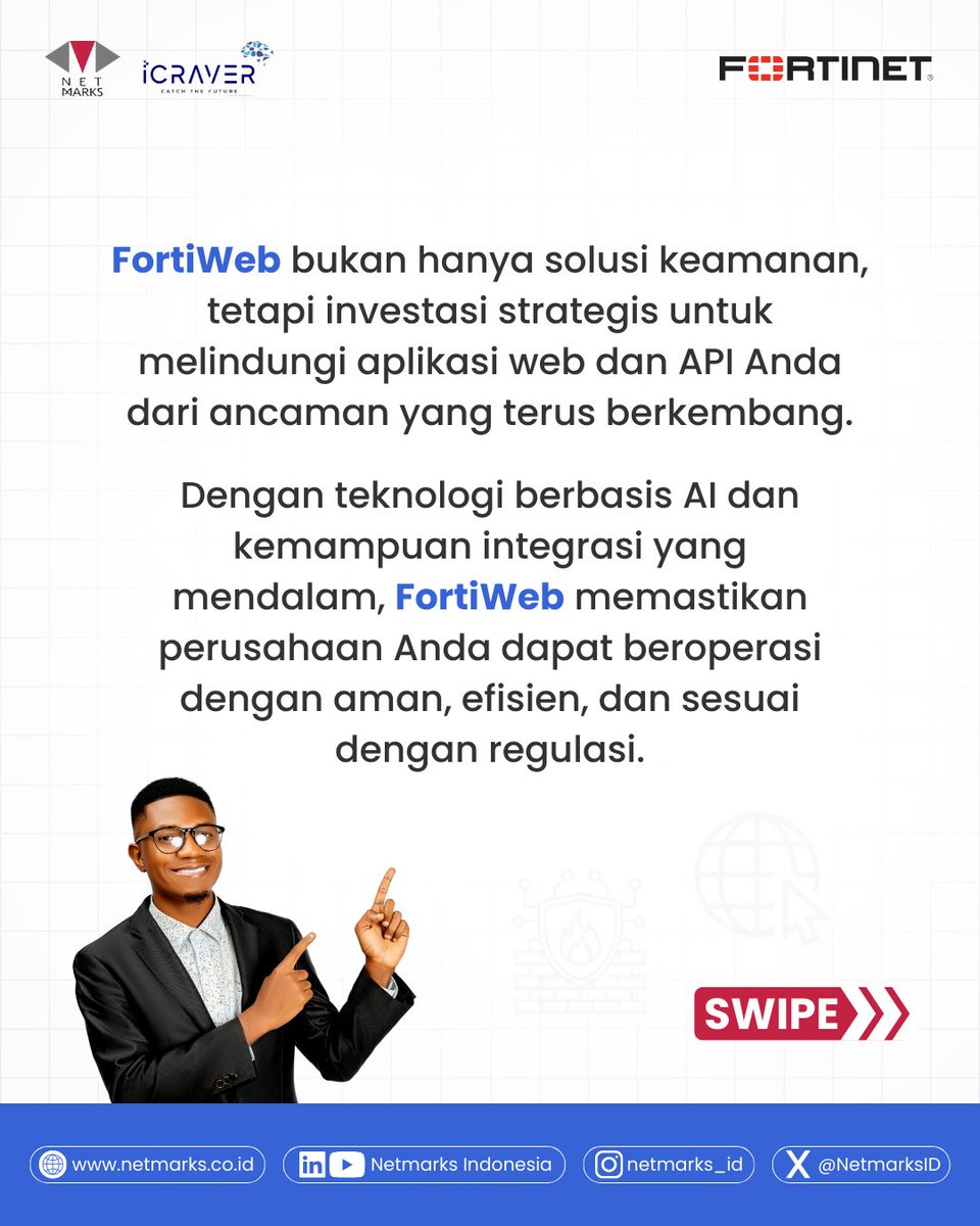 NetmarksID's tweet image. 🛡️ Kenalan dengan FortiWeb: Proteksi Website Maksimal! 🛡️
FortiWeb adalah solusi canggih untuk melindungi aplikasi web dan API dari ancaman siber.
Siap tingkatkan keamanan website Anda? 
Yuk, pelajari lebih lanjut! 🚀
#CyberSecurity  #WebApplicationFirewall #DataProtection
