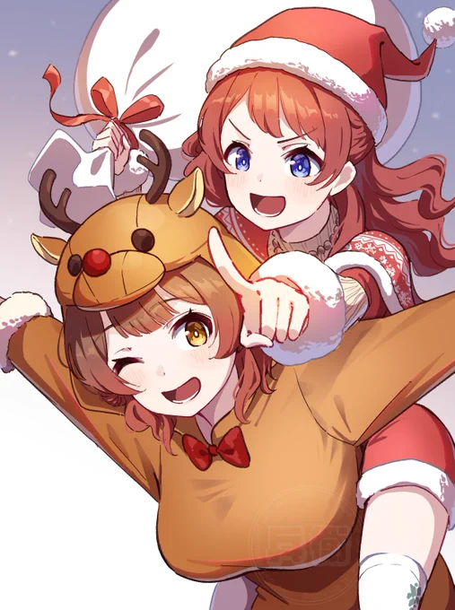 「さぁ!行くわよォ〜!!!」 #学マス  #クリスマス 