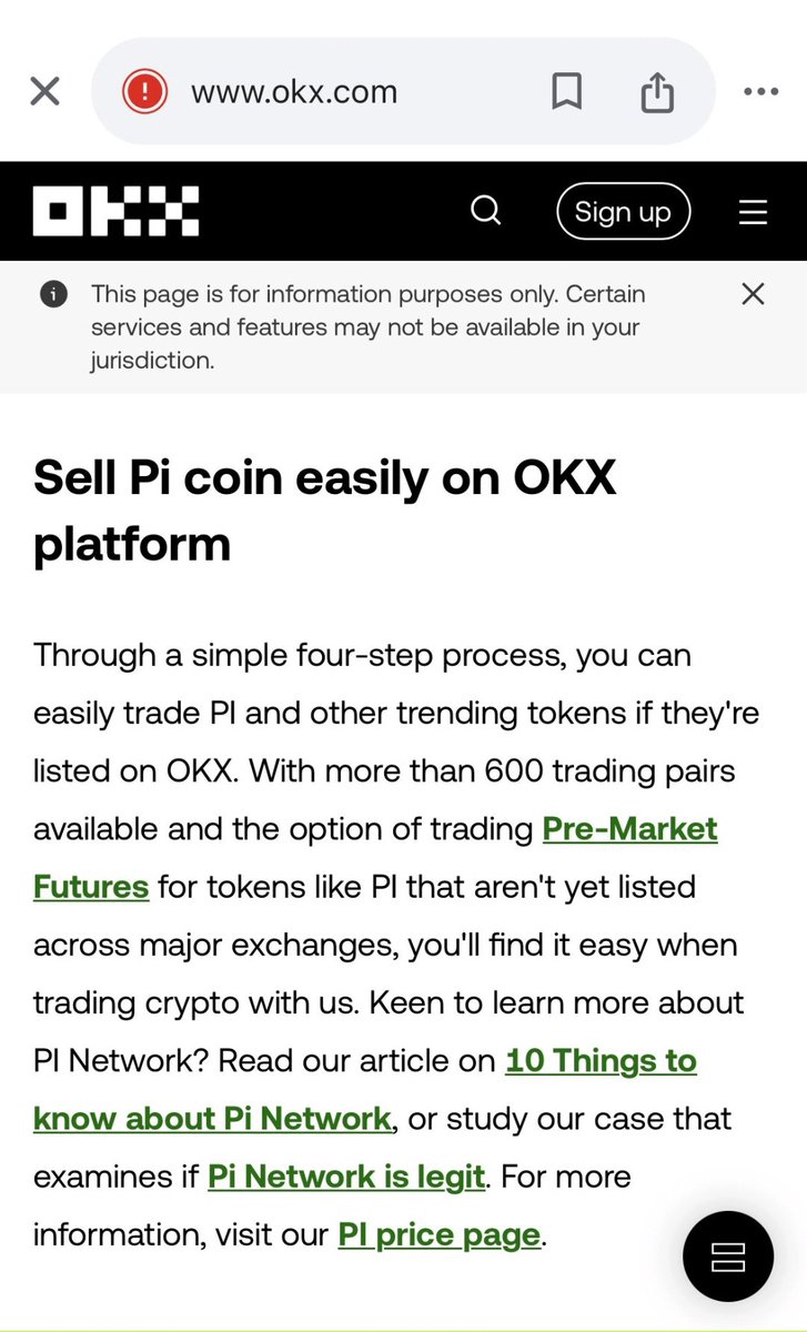 🔥OKX 欧易交易所🖥迫不及待地想要Pi（主网）后，上线Pi 交易了，OKX 希望在正式推出之前开始销售Pi 币的上市期货@PiCoreTeam交易 量会更大🤔🤑🚀#PiNetwork