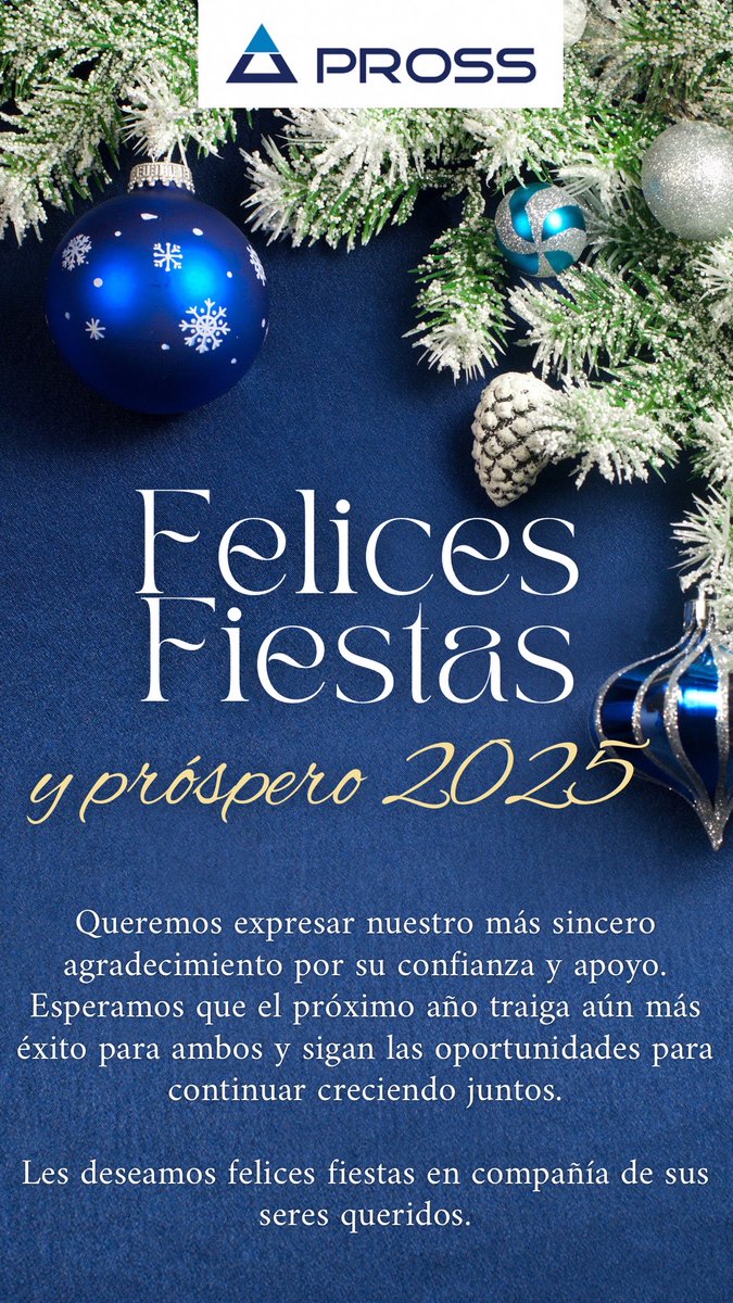 ProcesosPROSS1's tweet photo. #FelicesFiestas y próspero 2025
#ProcesosPROSS https://t.co/L6KoJ6phCT