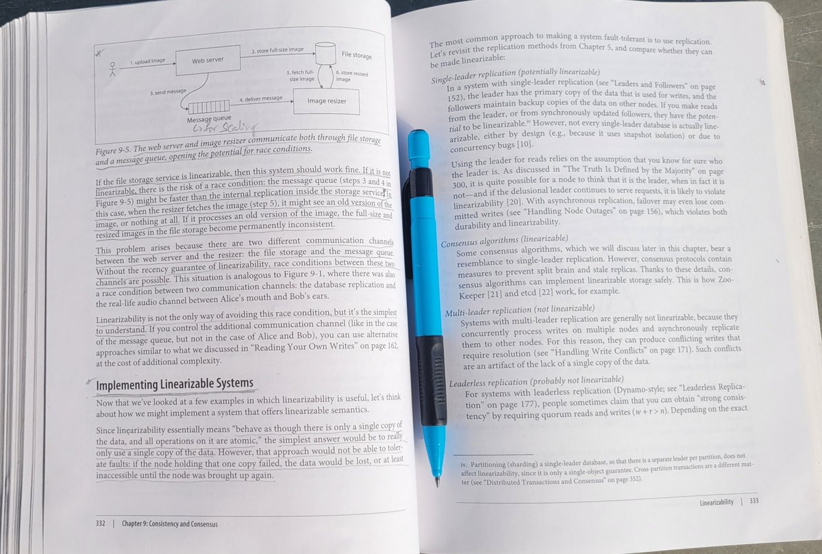 maninekkalapudi's tweet image. Today&apos;s read📖

I&apos;m able to understand and recollect well on linearizability. I&apos;ll go through the nitty gritty details about building linearizabile systems

Example on the first image gives a slightly better intuition of the concept 

#dataBS #dataengineering