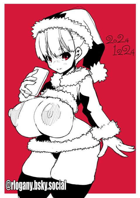 今日の朝ラフ
サンタコスおっぱい露出女子 