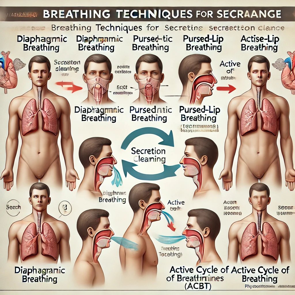 LasimaManaf's tweet photo. Physiotherapists assess the patient’s respiratory condition to identify secretion clearance needs.
They use techniques like percussion,vibration, and postural drainage to mobilize secretions.
Breathing exercises,such as diaphragmatic or active cycle breathing, enhance the airway. https://t.co/6npxSJsZrM