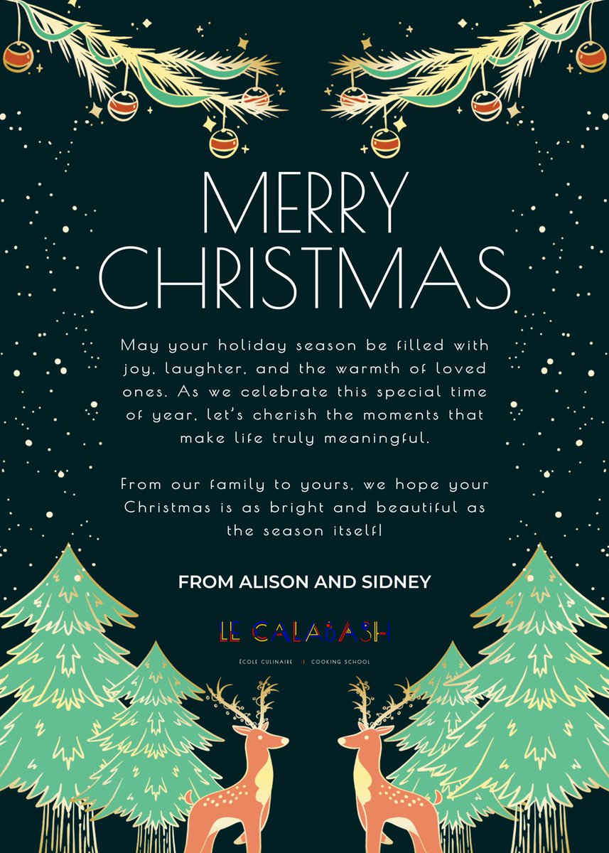 lecalabash's tweet photo. Wishing you a magical Christmas filled with culinary delights, love, and laughter from our kitchen to yours. 🎄✨

—-

Nous vous souhaitons un Noël magique rempli de délices culinaires, d’amour et de rires, de notre cuisine à la vôtre. 🎄✨

#MerryChristmas #LeCalabash https://t.co/Yhx2gK7isr