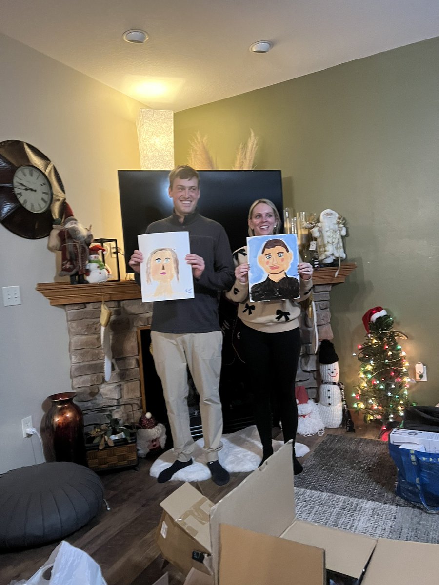 Christmas shenanigans. Paint your partner