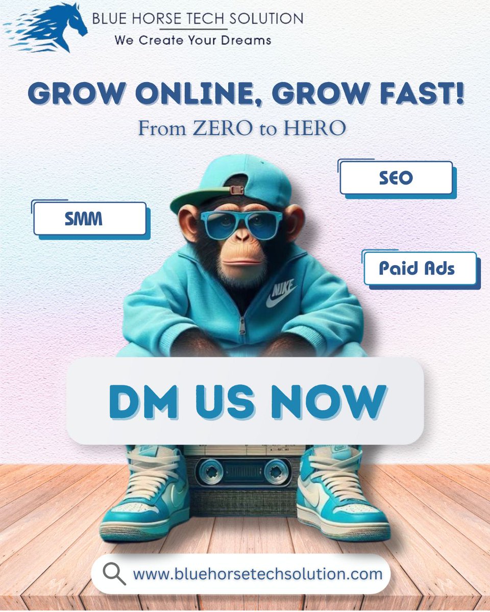 bluehorsetech's tweet image. Your growth, our goal. Let&apos;s market smarter! Social media, paid ads, SEO, and more – we help your business grow!

For more information visit our website bluehorsetechsolution.com or call us +91 7733992102 +91 7733992103

#bluehorsetechsolution #socialmediamarketing #seo #paidads