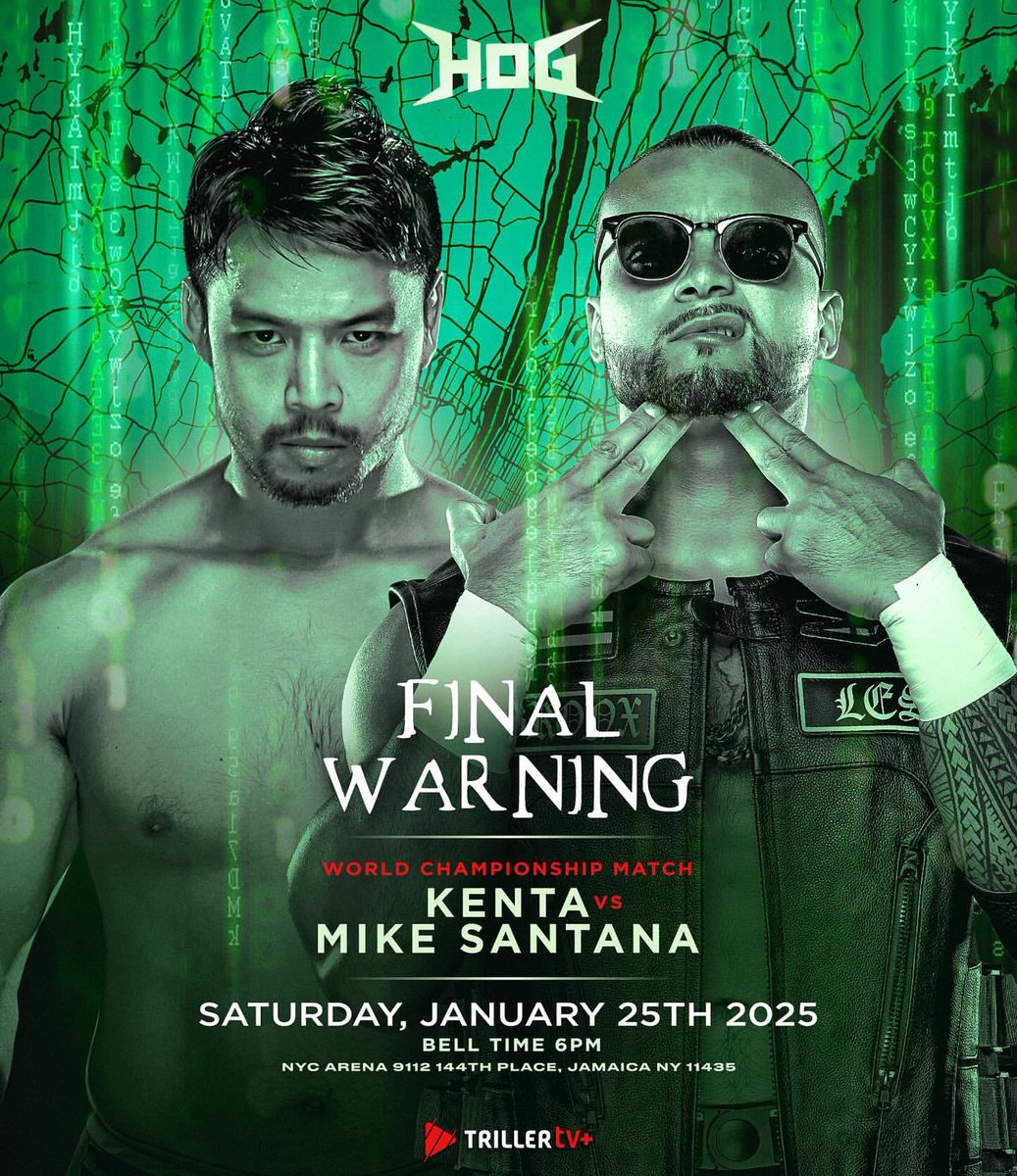 iSimplyCarlos's tweet image. What a banger to start out the New Year!! @KENTAG2S @Santana_Proud @HOGwrestling #FinalWarning