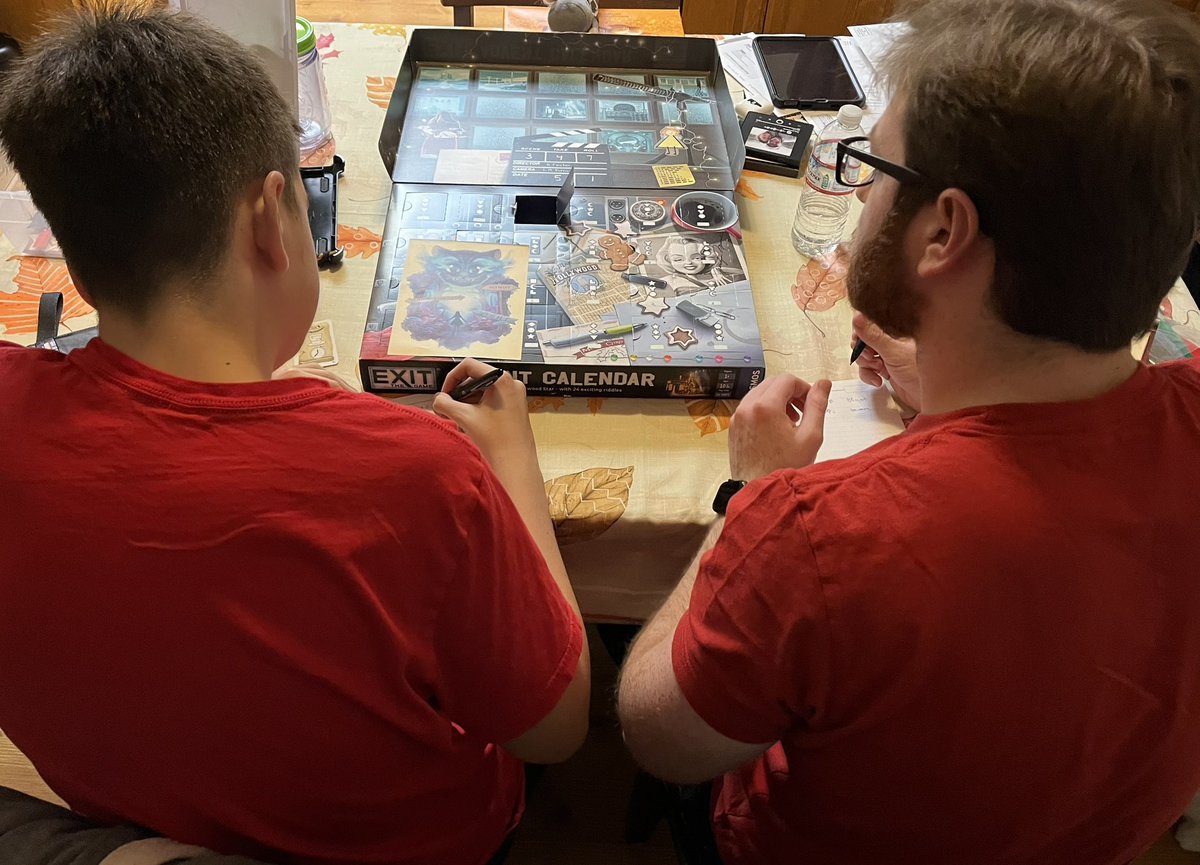 keelyschuh's tweet photo. This advent calendar is definitely an experience gift. My boys have been putting their heads together solving riddles every day. You need to try this escape room advent calendar! @ThamesAndKosmos #exitthegame #christmasadventcalendar #bestgift #giftsforteens https://t.co/EisWbWDI4t