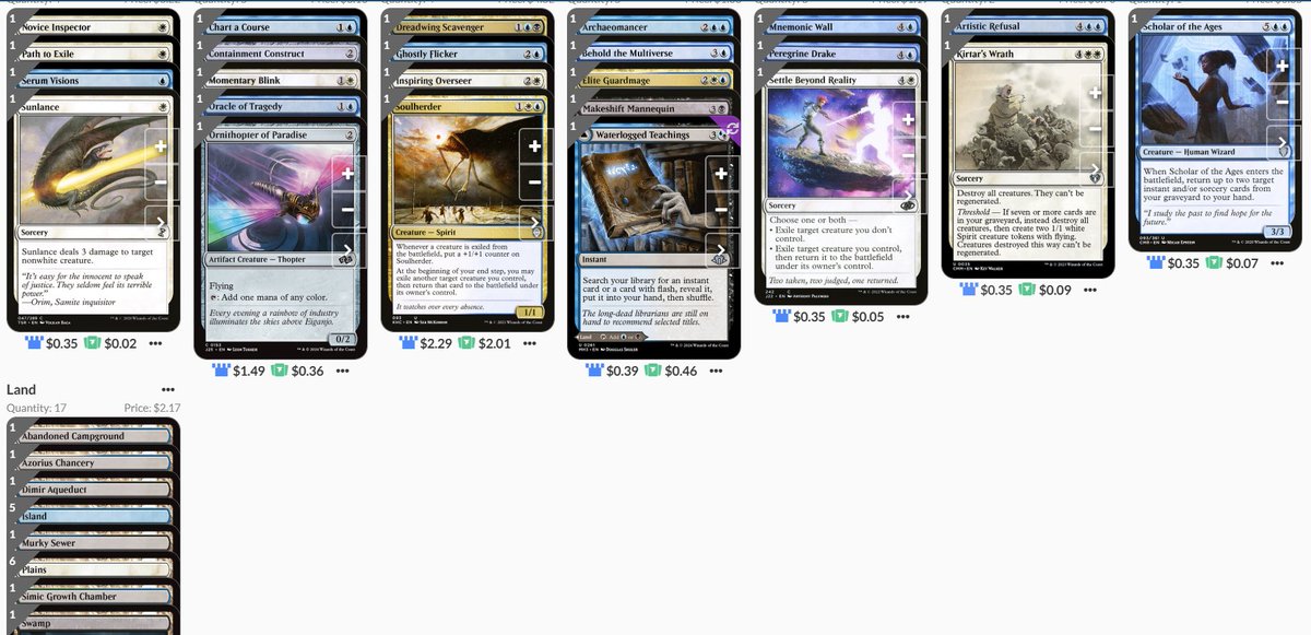 mtg_nomad's tweet image. 🏆4-0 at last night's #MagicMates Peasant Cube draft. Thought my UWb Drake/Flicker deck was pretty medium but it proved remarkably resilient. Managed to combo off in every round in a very convoluted way that involved using Ghostly Flicker, Makeshift Mannequin and Scholar.