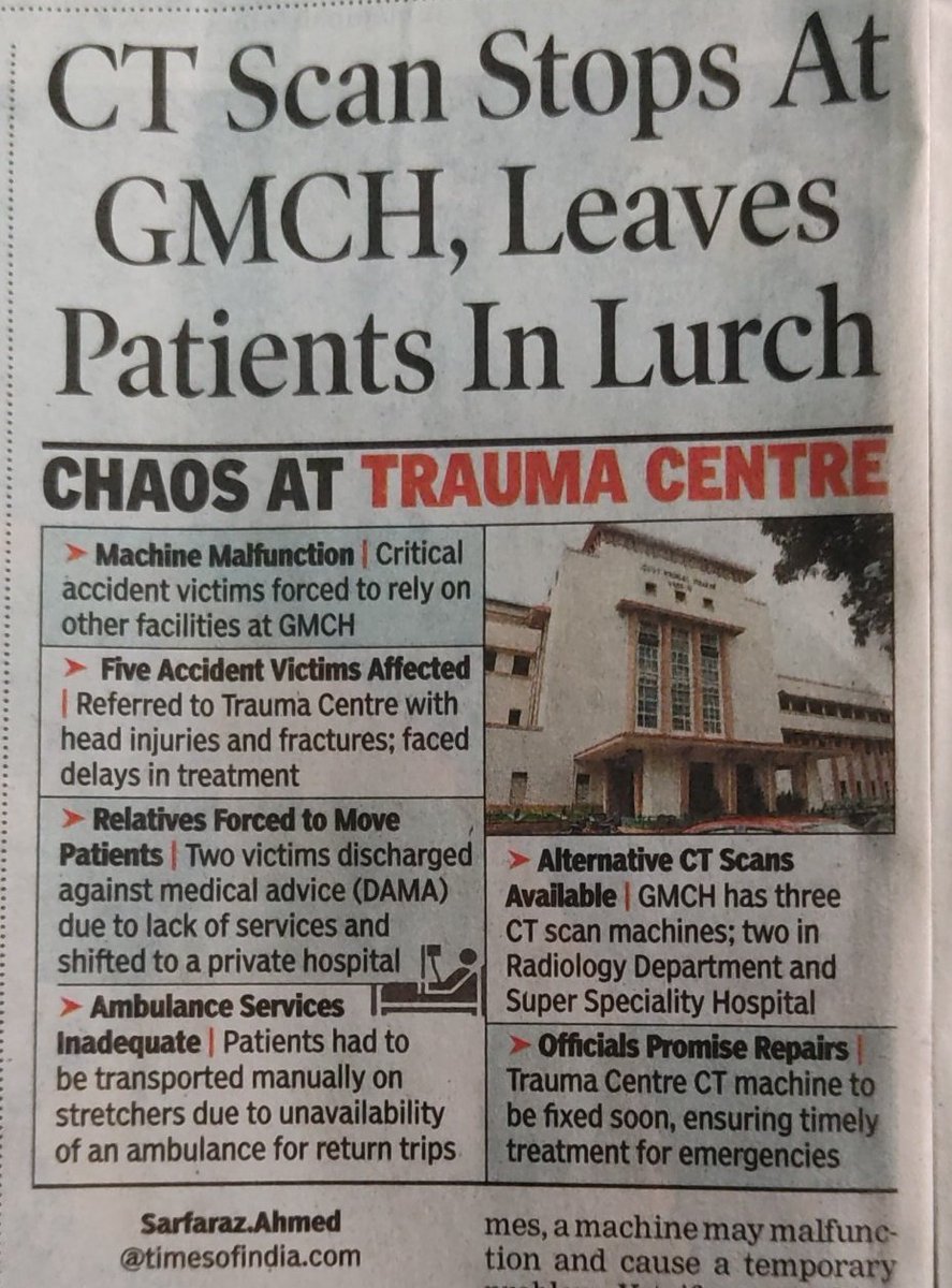 Just Saying (@darshanik1) on Twitter photo Misplaced Priority ??
Minister <a href="/nitin_gadkari/">Nitin Gadkari</a> concerned abt airport remaining closed for few hours of the day, which is scheduled n planned. OKAY.
But nothing on imp life saving CT machine being completely non functional in Trauma Centre at Govt Medical college.
<a href="/bolsarfaraz/">Sarfaraz सरफराज سرفراز🇮🇳</a> Misplaced Priority ??
Minister <a href="/nitin_gadkari/">Nitin Gadkari</a> concerned abt airport remaining closed for few hours of the day, which is scheduled n planned. OKAY.
But nothing on imp life saving CT machine being completely non functional in Trauma Centre at Govt Medical college.
<a href="/bolsarfaraz/">Sarfaraz सरफराज سرفراز🇮🇳</a>