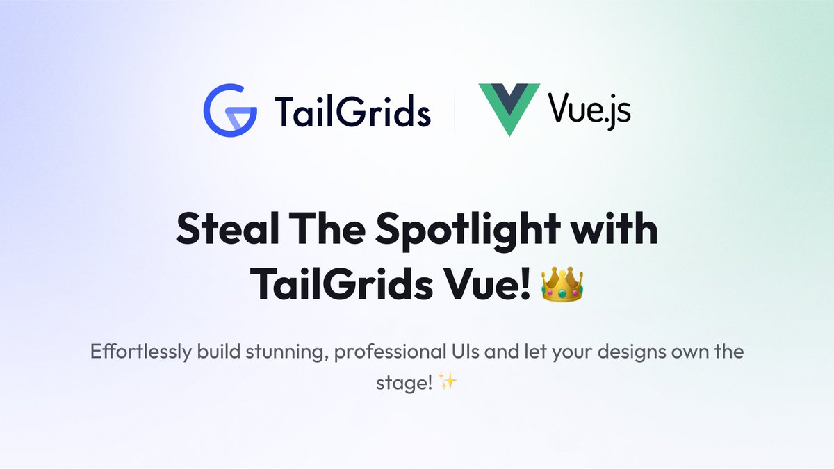 tailgrids's tweet image. Your Vue project needs a touch of magic!✨
TailGrids Vue helps you to deliver a polished UI without breaking a sweat!
#vuecomponents #UI