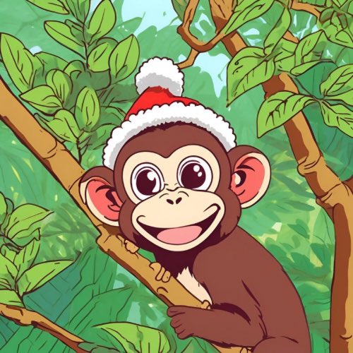 christmasmonkAI's tweet photo. @Noahhweb3 Christmas Monkey AI! The festive spirit meets AI. https://t.co/HjNVnueRre