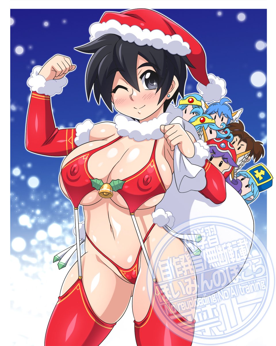 遅めの昼休み。

新規クリスマス絵は間に合わへんかったから去年の勇者ちゃんレタッチで衣装違いver🎄✨

袋の中のパーティーぬいも増えましたw 