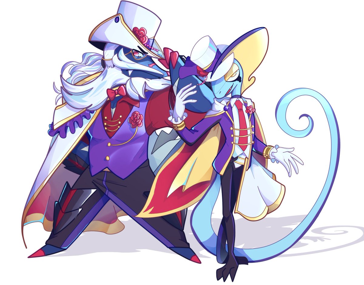 DrSmashDoodles's tweet photo. More old art but uhh Cheesecake Phantom Thieves!! 🌹🎭

#inteleon #samurott #pokemon https://t.co/YdhCy37vwR
