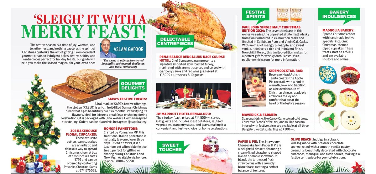 TNIE Karnataka (@xpressbengaluru) on Twitter photo From decadent gourmet treats to indulgent bakes, festive spirits, and centrepieces perfect for holiday feasts, our guide will help you make the season magical for your loved ones
✍️ <a href="/AslamGafoor/">Aslam Gafoor</a> From decadent gourmet treats to indulgent bakes, festive spirits, and centrepieces perfect for holiday feasts, our guide will help you make the season magical for your loved ones
✍️ <a href="/AslamGafoor/">Aslam Gafoor</a>