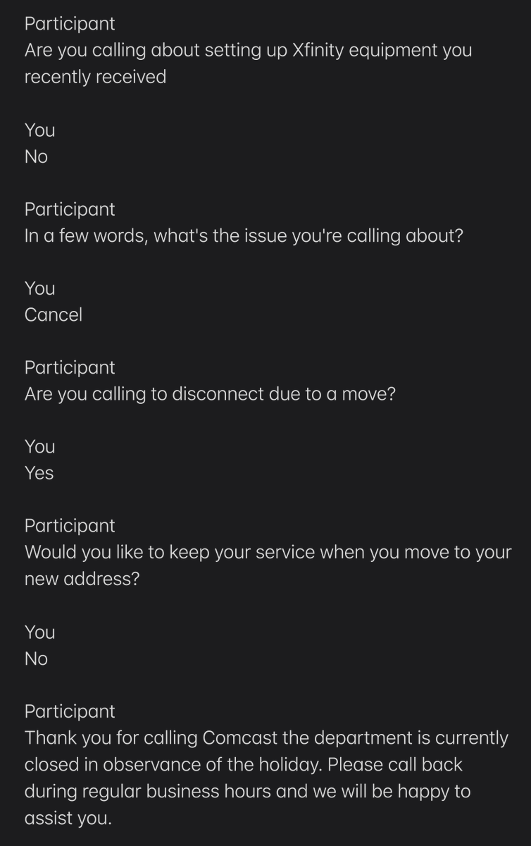 avelis's tweet photo. @XfinitySupport, is there no better way to request service cancellation? After so much deflection, a callback is required during non-stated business hours. 😕 https://t.co/gC2LsyxVHM